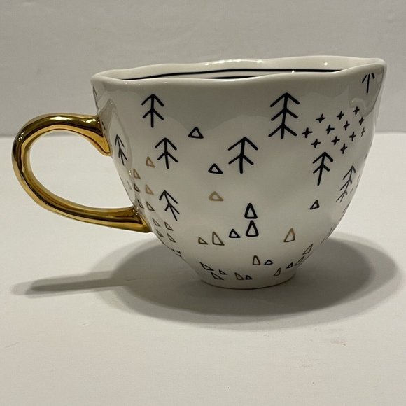 GRACE'S TEAWARE METALLIC GOLD Arrows  Geometric TEA Cup COFFEE MUG  READ - Picture 4 of 9